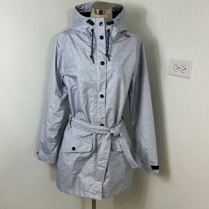 Helly Hansen Rain Coat Trench Hooded Belted Lightweight Jacket L